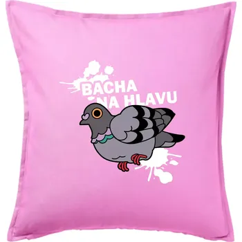 Polštář Bacha na hlavu - Polštář 50x50 - 50x50 - Včetně výplně ( Růžová )