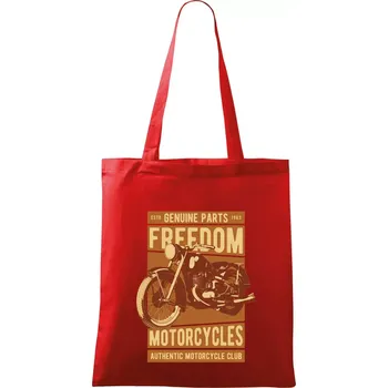 Nákupní taška Motorcycles freedom - Taška bavlněná - 42 x 38 cm ( Červená )