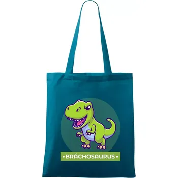 Dinosauří rodina - brácha - Taška bavlněná - 42 x 38 cm ( Petrolejová )