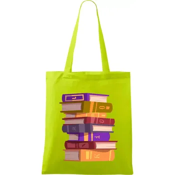 Knihomol stojící knihy - Taška bavlněná - 42 x 38 cm ( Limetková )