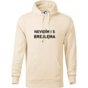 Pánská mikina Nevidím i s brejlema - Mikina pánská Cape s kapucí - 2XL ( Mandlová )
