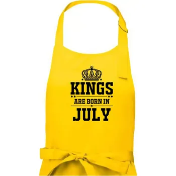 Kuchyňská zástěra Kings are born in July - Pánská zástěra na vaření - Univerzální velikost ( Žlutá )