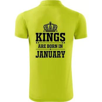 Pánská košile Kings are born in January - Polokošile Victory sportovní (dresovina) - S ( Limetková )