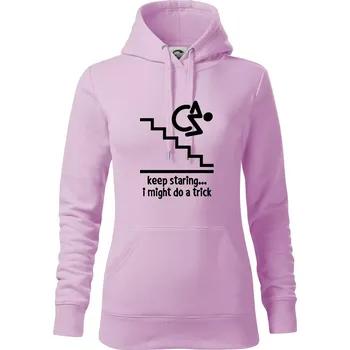 Dámská mikina Keep staring i might do a trick - Mikina dámská Cape s kapucí - XS ( Orchid )