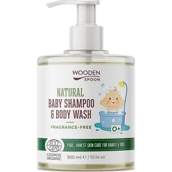 Šampon Dětský sprchový gel a šampon na vlasy 2v1 bez parfemace Wooden Spoon 300ml