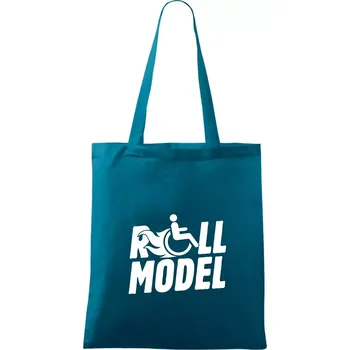 Roll model - Taška bavlněná - 42 x 38 cm ( Petrolejová )
