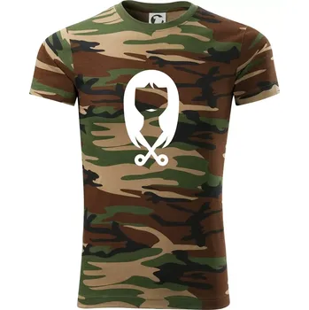 Pánské tričko Dámská kadeřnice - Army CAMOUFLAGE - M ( Hnědý maskáč )