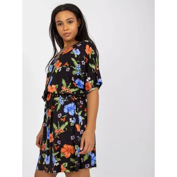 Dámské šaty Šaty RV SK 8078.80 černé a modré jedna velikost