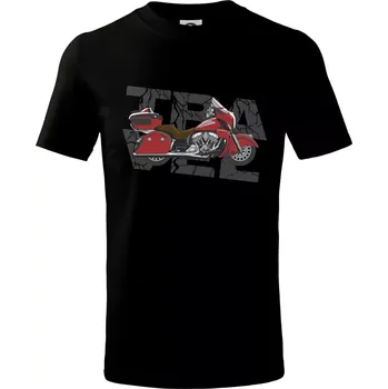 Chlapecké tričko Cestovní motorka Amerika červená - Tričko dětské bavlněné - 134 cm/8 let ( Černá )