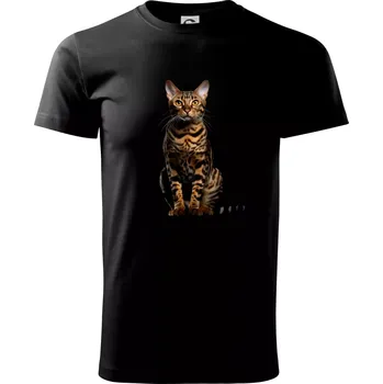 Bengálská kočka černá fotka - Triko extra velké (5-8XL) - 8XL ( Černá )