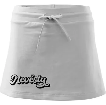 Dámská sukně Nevěsta obrys - Sportovní sukně - two in one - L ( Bílá )