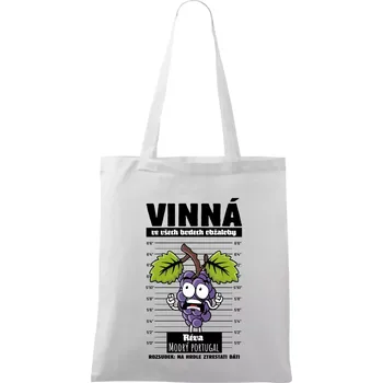 Vinná réva odsouzena Modrý portugal - Taška bavlněná - 42 x 38 cm ( Bílá )
