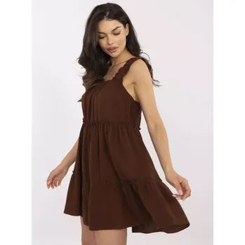 Dámské šaty MI SK šaty A5036.78 hnědá jedna velikost