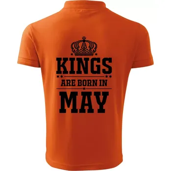 Pánská košile Kings are born in May - Polokošile pánská Pique Polo 203 - 3XL ( Oranžová )