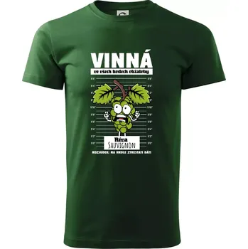 Vinná réva odsouzena Sauvignon - Triko extra velké (5-8XL) - 6XL ( Lahvově zelená )