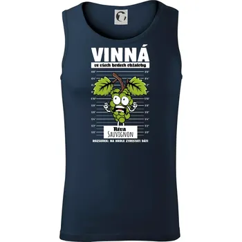 Vinná réva odsouzena Sauvignon - Tílko pánské Core - L ( Námořní modrá (velmi tmavá - téměř černá) )