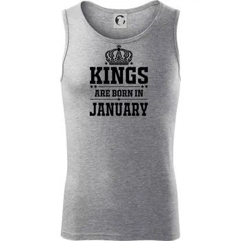 Kings are born in January - Tílko pánské Core - M ( Tmavě šedý melír )