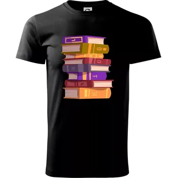 Knihomol stojící knihy - Triko extra velké (5-8XL) - 6XL ( Černá )
