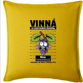 Polštář Vinná réva odsouzena Svatovavřinecké - Polštář 50x50 - 50x50 - Pouze potah ( Žlutá )