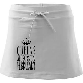 Dámská sukně Queens are born in February - Sportovní sukně - two in one - L ( Bílá )