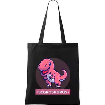 Nákupní taška Dinosauří rodina - ségra - Taška bavlněná - 42 x 38 cm ( Černá )