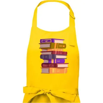 Kuchyňská zástěra Knihomol stojící knihy - Dámská zástěra na vaření - Univerzální velikost ( Žlutá )