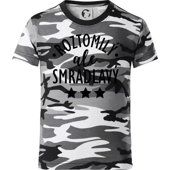 Chlapecké tričko Roztomilý, ale smradlavý - Dětské maskáčové triko - 104-110cm / 3-4 roky ( Šedý maskáč )