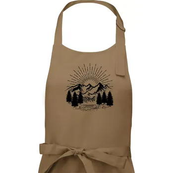 Kuchyňská zástěra Hory a les - Dámská zástěra na vaření - Univerzální velikost ( Cappuccino )