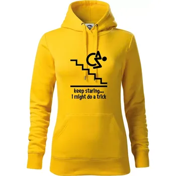 Dámská mikina Keep staring i might do a trick - Mikina dámská Cape s kapucí - XS ( Žlutá )