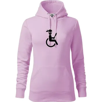 Dámská mikina Pirát vozíčkář - Mikina dámská Cape s kapucí - XS ( Orchid )