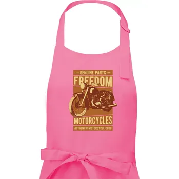 Kuchyňská zástěra Motorcycles freedom - Dámská zástěra na vaření - Univerzální velikost ( Růžová )