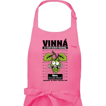 Kuchyňská zástěra Vinná réva odsouzena Ryzlink rýnský - Dámská zástěra na vaření - Univerzální velikost ( Růžová )