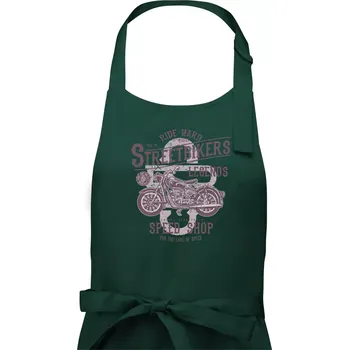 Kuchyňská zástěra Street Bikers - Pánská zástěra na vaření - Univerzální velikost ( Lahvově zelená )