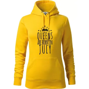 Dámská mikina Queens are born in July - Mikina dámská Cape s kapucí - L ( Žlutá )