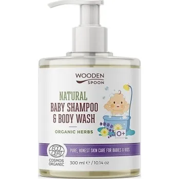 Šampon Dětský sprchový gel a šampon na vlasy 2v1 s bylinkami Wooden Spoon 300ml