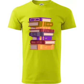 Pánské tričko Knihomol stojící knihy - Klasické pánské triko vyšší gramáže - XL ( Limetková )