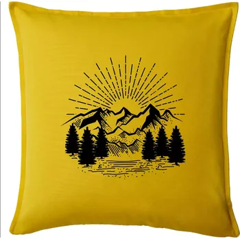 Polštář Hory a les - Polštář 50x50 - 50x50 - Pouze potah ( Žlutá )