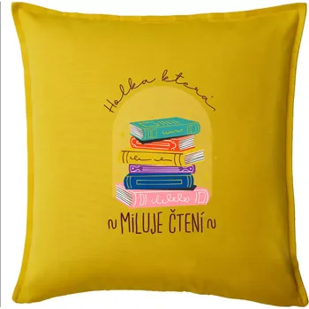 Polštář Holka, která miluje čtení - Polštář 50x50 - 50x50 - Pouze potah ( Žlutá )