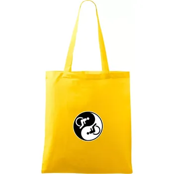 Jin jang vozíčkář - Taška bavlněná - 42 x 38 cm ( Žlutá )