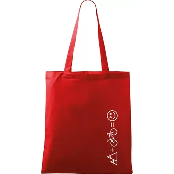 Nákupní taška Hory kolo úsměv - Taška bavlněná - 42 x 38 cm ( Červená )