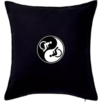 Polštář Jin jang vozíčkář - Polštář 50x50 - 50x50 - Pouze potah ( Černá )