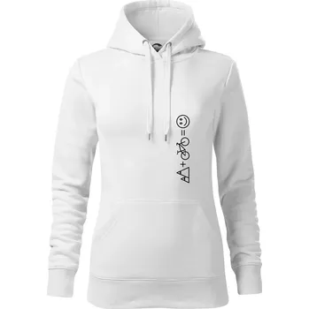 Dámská mikina Hory kolo úsměv - Mikina dámská Cape s kapucí - S ( Bílá )