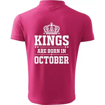 Pánská košile Kings are born in October - Polokošile pánská Pique Polo 203 - S ( Purpurová )