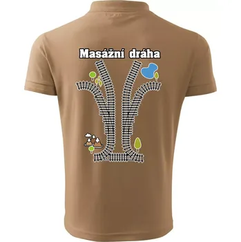 Pánská košile Masážní dráha - Polokošile pánská Pique Polo 203 - 4XL ( Písková )