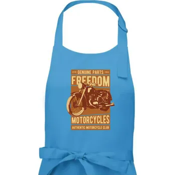 Kuchyňská zástěra Motorcycles freedom - Pánská zástěra na vaření - Univerzální velikost ( Světlý tyrkys )