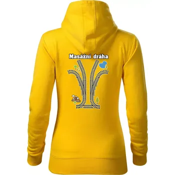 Dámská mikina Masážní dráha - Mikina dámská Cape s kapucí - XL ( Žlutá )