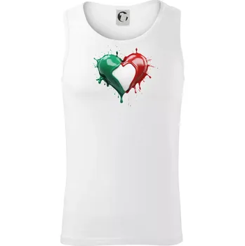 Srdce rozprsknuté - Italské barvy - Tílko pánské Core - L ( Bílá )
