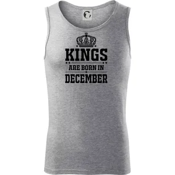 Kings are born in December - Tílko pánské Core - L ( Tmavě šedý melír )