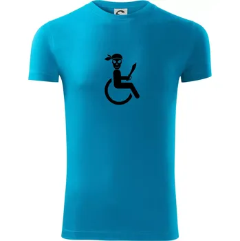 Pirát vozíčkář - Viper FIT - Pánské zůžené tričko - L ( Světlý tyrkys )