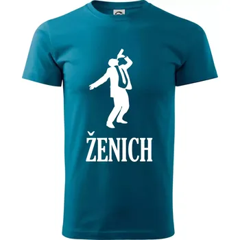 Pánská móda Ženich alkohol - Klasické pánské triko vyšší gramáže - S ( Petrolejová )
